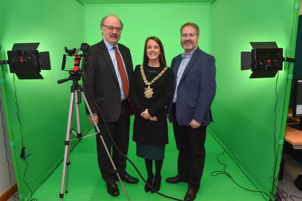 Pictured at the launch of Digital Catapult’s new Immersive Lab are (l-r) CEO-designate of UK Research and Innovation Sir Mark Walport, Lord Mayor Nuala McAllister and Head of Digital Catapult NI Tom Gray. 