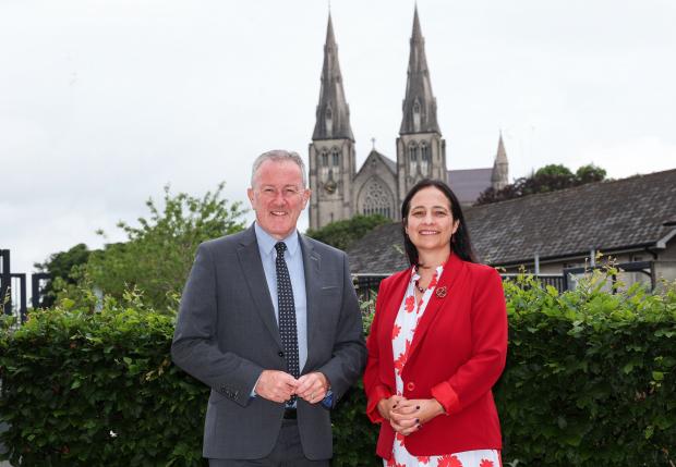 Ministers Conor Murphy and Catherine Martin pictured in Armagh.