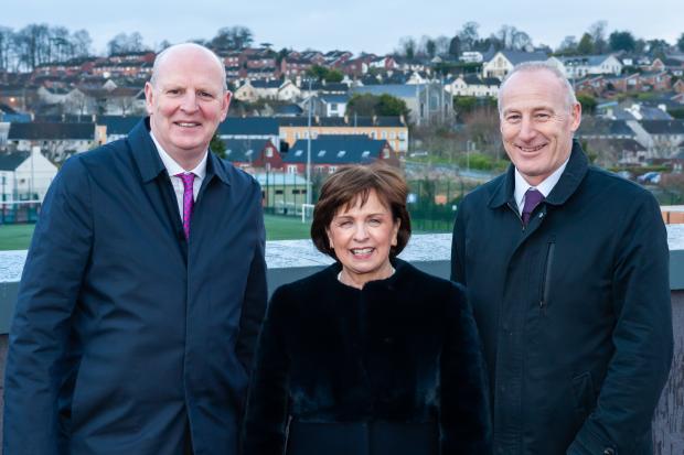 L-R Brian Doran (Chief Executive, Southern Regional College), Minister Diane Dodds (Department for the Economy), Martin Lennon (Managing Director, O'Hare & McGovern)